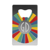 SCHALTFLÄCHE RUNDE RAYS I + Ihr Monogramm Geldbeutel Flaschenöffner (Vorderseite)