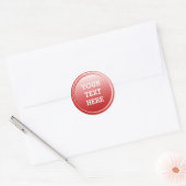 SCHALTFLÄCHE RUNDE roter Farbverlauf + Ihr Text Runder Aufkleber (Umschlag)