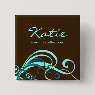 Schaltfläche "Salon Name Tag" - Blau-Wirbel Button