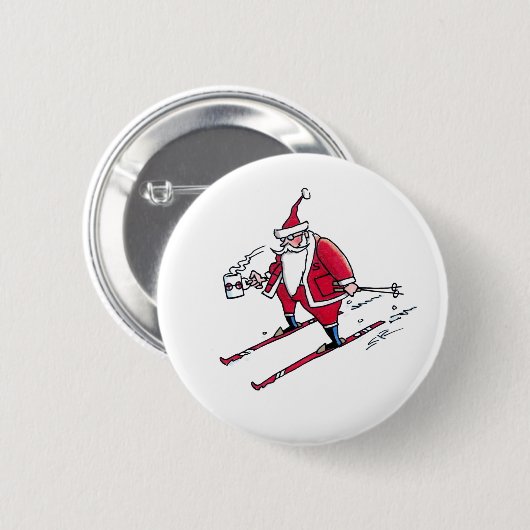 Schaltfläche Santa Skiing Button (Vorne & Hinten)