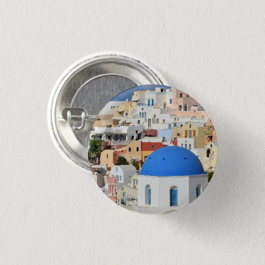 Schaltfläche Santorini-Architektur / Abzeichen Button (Vorne & Hinten)