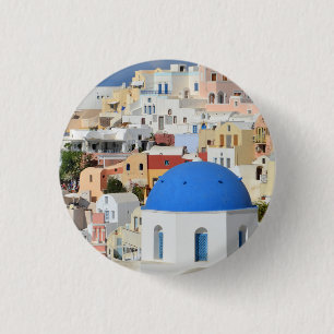 Schaltfläche Santorini-Architektur / Abzeichen Button