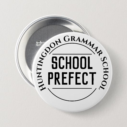 Schaltfläche Schulpräfektion Abzeichen Button (Vorne & Hinten)