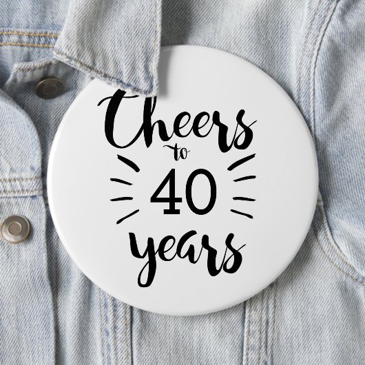 Schaltfläche Schwarz und Weiß auf 40 Jahre Button (Beispiel)