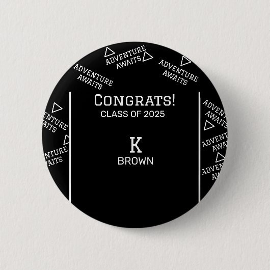 Schaltfläche Schwarz-Weiß-Abschluss Button (Vorderseite)