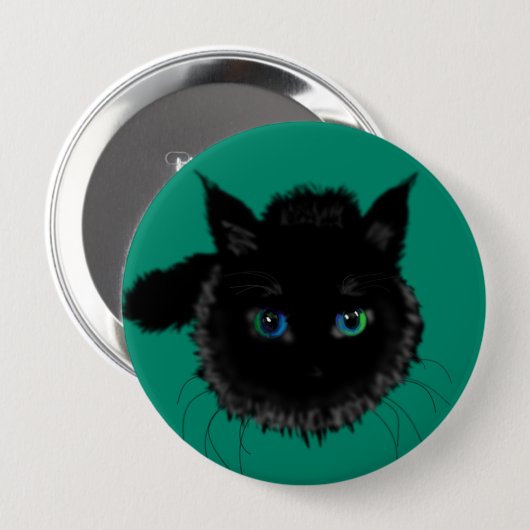 Schaltfläche "Schwarze Katze" - Benutzerdefinierte Button (Vorne & Hinten)