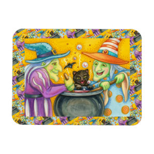SCHALTFLÄCHE, SCHWARZE KATZE- UND HALLOWEEN BREW MAGNET