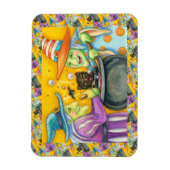 SCHALTFLÄCHE, SCHWARZE KATZE- UND HALLOWEEN BREW MAGNET (Vertikal)