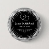 Schaltfläche Schwarze und metallische Silber Button (Vorderseite)