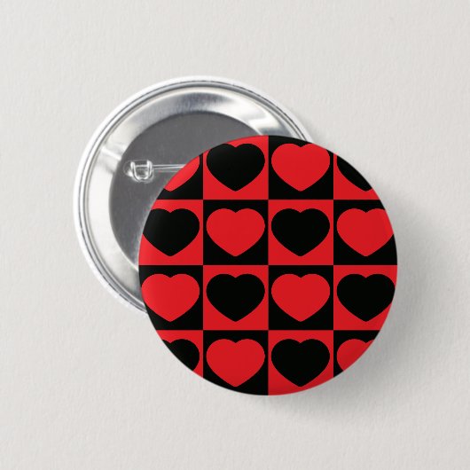 Schaltfläche "Schwarze und rote Herzen" Button (Vorne & Hinten)