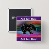 Schaltfläche "Schwarzer Bär Spirit Northern Lights Button (Vorne & Hinten)