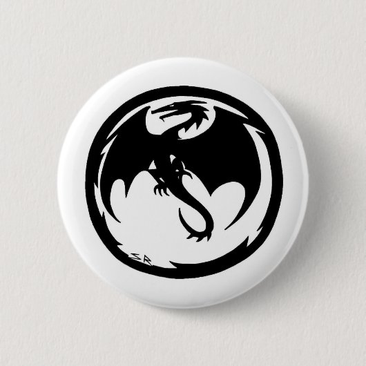 Schaltfläche "Schwarzes Drachenweiß" Button (Vorderseite)