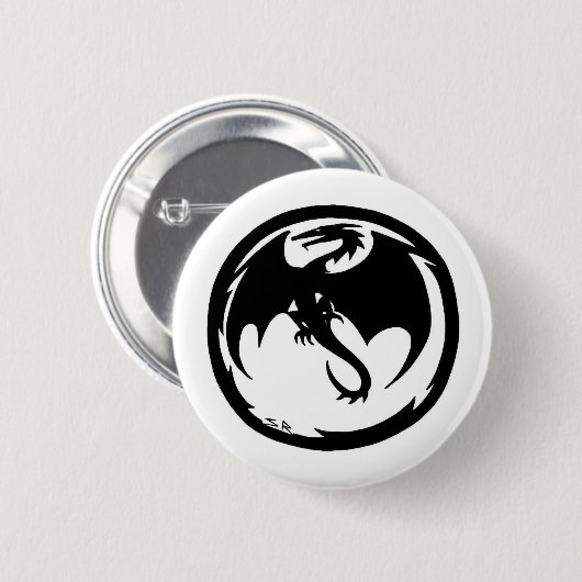 Schaltfläche "Schwarzes Drachenweiß" Button (Vorne & Hinten)