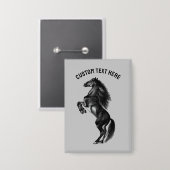 Schaltfläche "Schwarzes Wildes Pferd" mit benutzer Button (Vorderseite/Rückseite)
