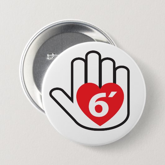 Schaltfläche "Sechs Meter für soziale Distanz": Er Button (Vorne & Hinten)