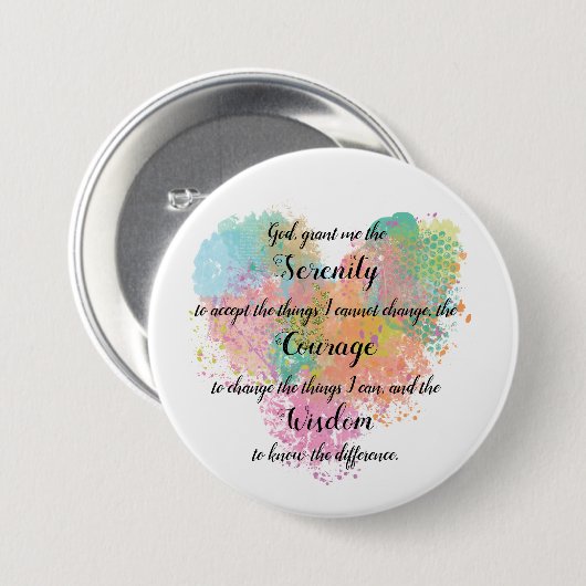 Schaltfläche "Serenity Prayer Watercolor" Button (Vorne & Hinten)