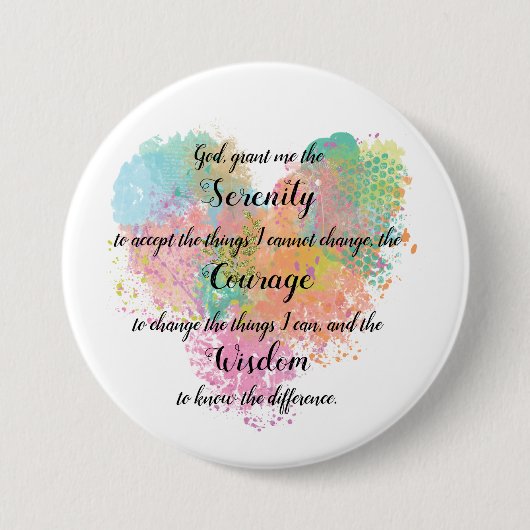 Schaltfläche "Serenity Prayer Watercolor" Button (Vorderseite)