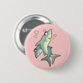 Schaltfläche Shark Liebe (pink) Button (Vorne & Hinten)