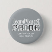 Schaltfläche "Silver Gray School Pride Mascot Name Button (Vorderseite)
