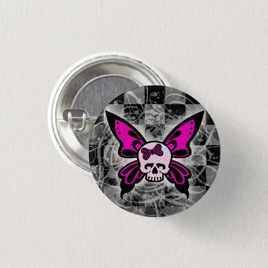 Schaltfläche "Skull Butterfly" Button (Vorne & Hinten)