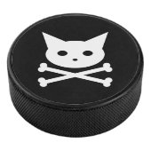 Schaltfläche "Skull Kitty" Eishockey Puck (3/4)