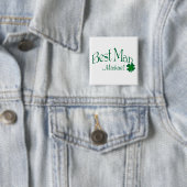 Schaltfläche "Smaragd grün, Weiß-Kleeblatt-Trauzeu Button (Beispiel)