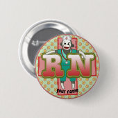 Schaltfläche Sock Monkey RN Nurse Button (Vorne & Hinten)