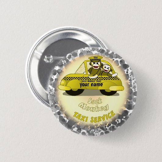 Schaltfläche Sock Monkey Taxi Button (Vorne & Hinten)