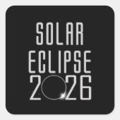 Schaltfläche Solar Eclipse 2026 Quadratischer Aufkleber (Vorderseite)