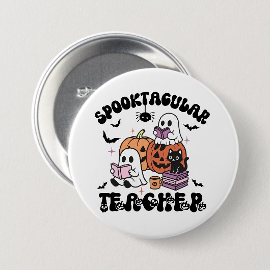 Schaltfläche "Spooktacular Teacher Ghosts Hallowee Button (Vorne & Hinten)