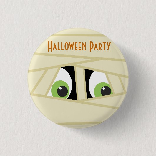 Schaltfläche "Spooky Mummy Head"-Halloween-Party Button (Vorderseite)