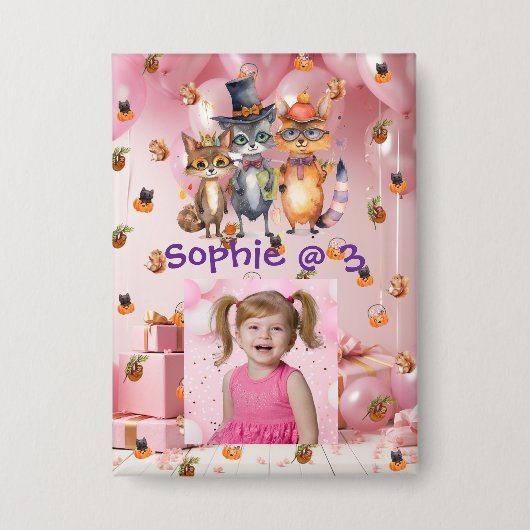 Schaltfläche "Spooky Party Animes Kindergeburtstag Button (Vorderseite)