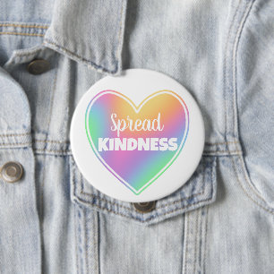 Schaltfläche "Spread Kindness Pastel Rainbow Heart Button
