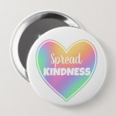 Schaltfläche "Spread Kindness Pastel Rainbow Heart Button (Vorne & Hinten)