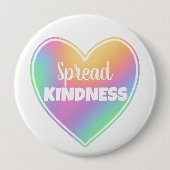 Schaltfläche "Spread Kindness Pastel Rainbow Heart Button (Vorderseite)