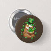 Schaltfläche "St. Patrick's Day Sloth" Button (Vorne & Hinten)