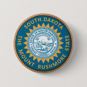 Schaltfläche "Staat des Siegels South Dakota Flag" Button