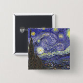 Schaltfläche Starry Night by Van Gogh Button (Vorne & Hinten)