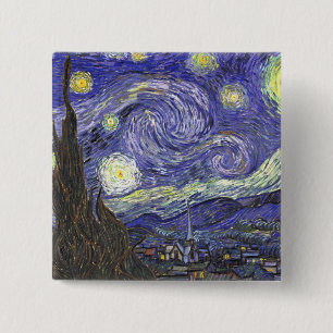 Schaltfläche Starry Night by Van Gogh Button