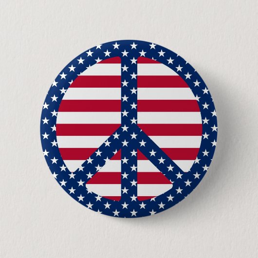 Schaltfläche "Stars & Stripes Peace Symbol" Button (Vorderseite)
