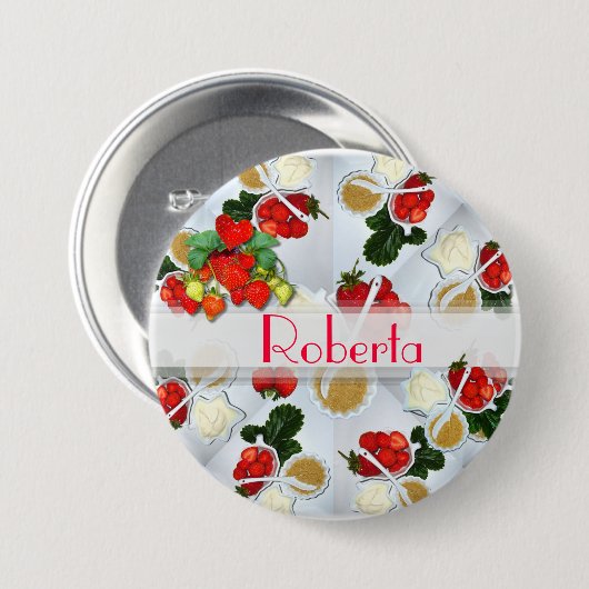 Schaltfläche Strawbername ~ Schaltfläche/Button Button (Vorne & Hinten)