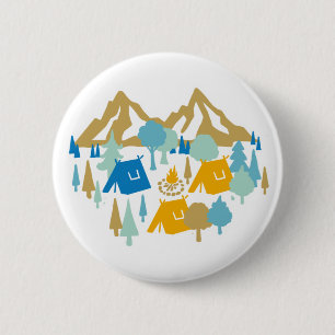 Schaltfläche Summer Forest Camping Button