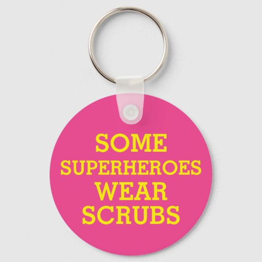 Schaltfläche "Superhelden in Scrubs" Schlüsselanhänger (Vorderseite)