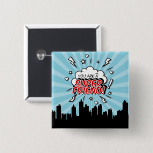 Schaltfläche "Superhero Friend Comic Valentine" Button