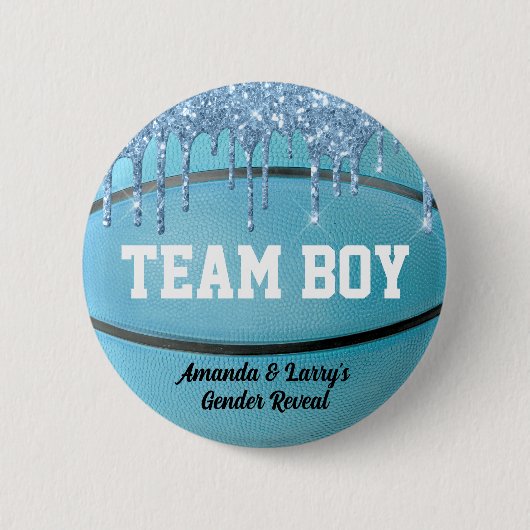 Schaltfläche "Team Boy" für Basketball Gender Reve Button (Vorderseite)