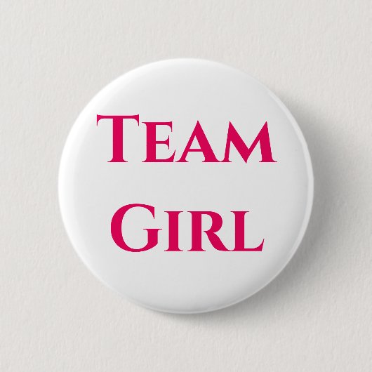 Schaltfläche "Team Girl Gender Reveal" Button (Vorderseite)