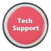 Schaltfläche "Technischer Support - Red Panic" Eishockey Puck (Vorderseite)
