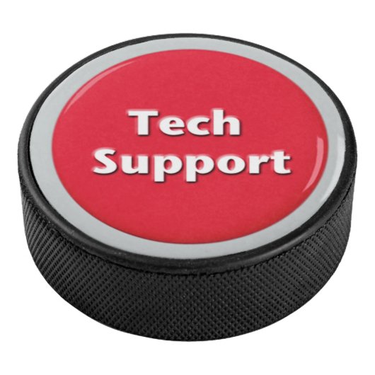 Schaltfläche "Technischer Support - Red Panic" Eishockey Puck (3/4)
