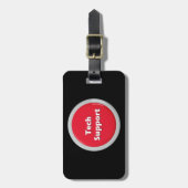 Schaltfläche "Technischer Support - Red Panic" Gepäckanhänger (Vorderseite vertikal)