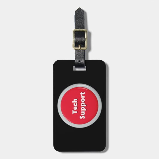 Schaltfläche "Technischer Support - Red Panic" Gepäckanhänger (Vorderseite vertikal)